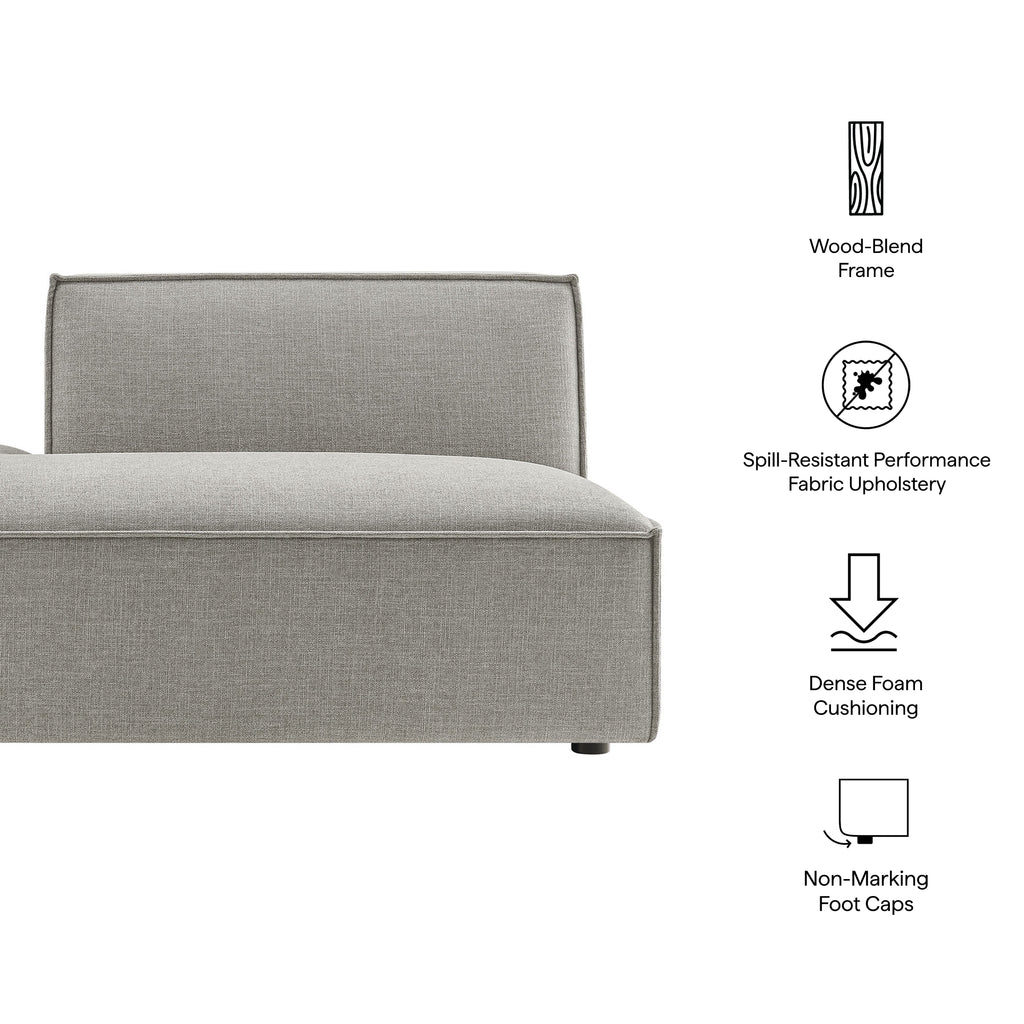 Restore Performance Fabric Upholstered Left-Facing Armless Modular Chaise - Pewter
