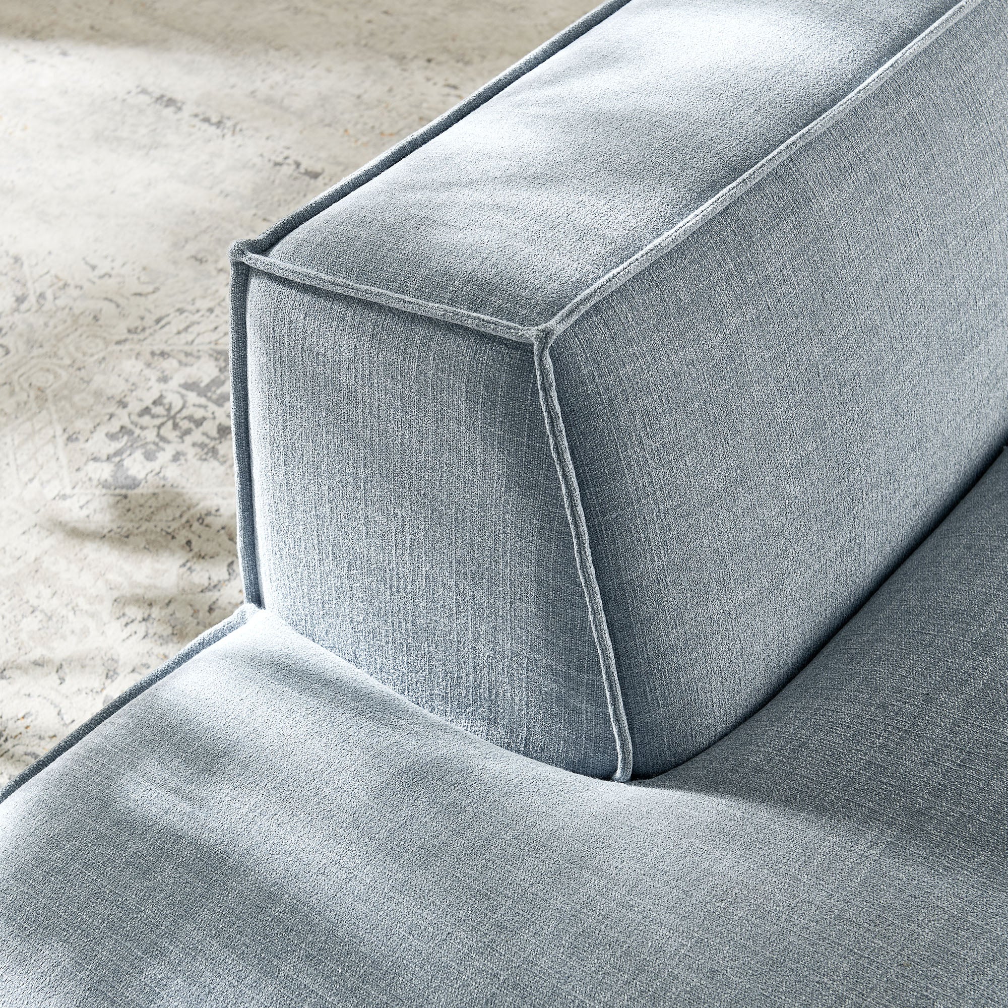 Restore Performance Fabric Upholstered Left-Facing Armless Modular Chaise - Sky