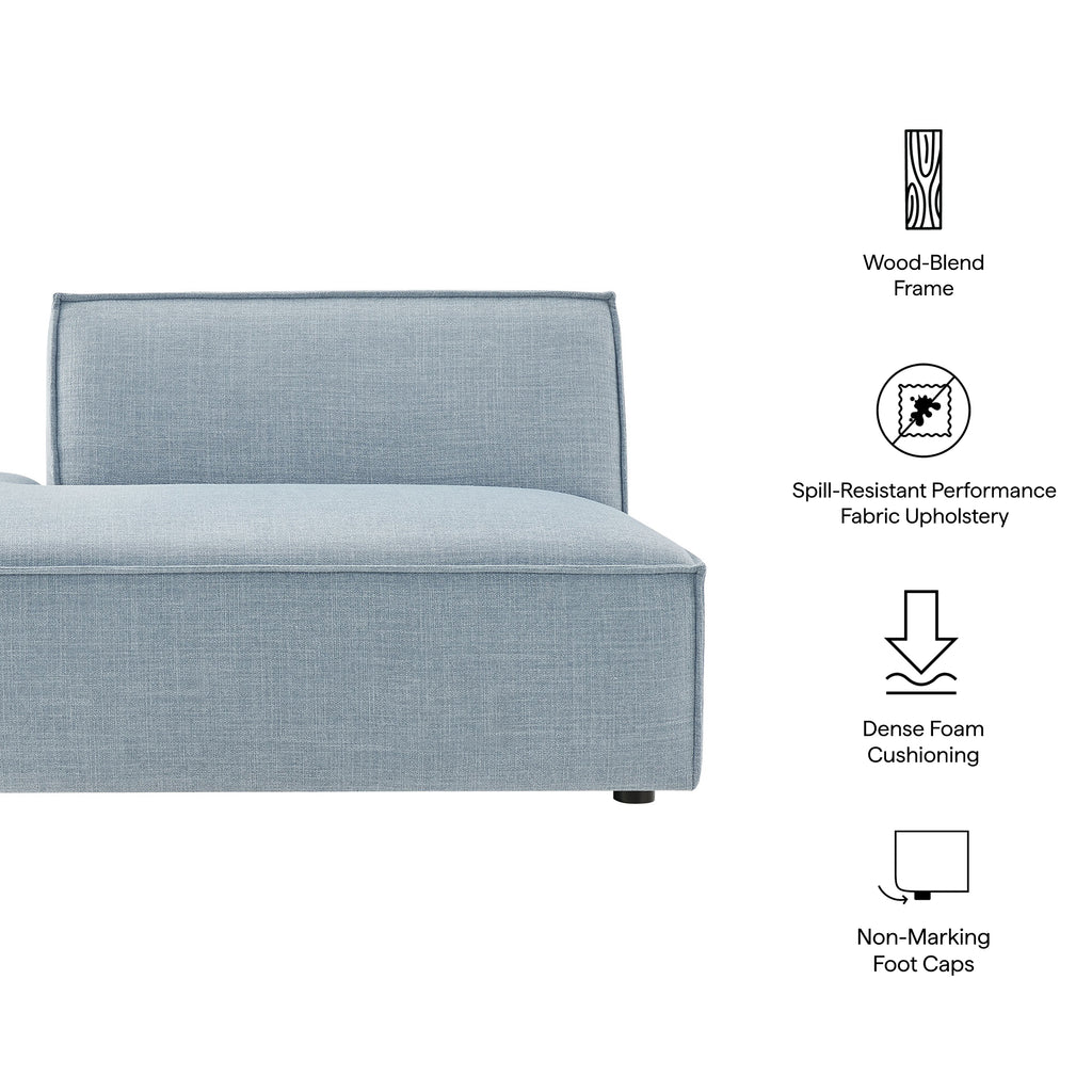 Restore Performance Fabric Upholstered Left-Facing Armless Modular Chaise - Sky