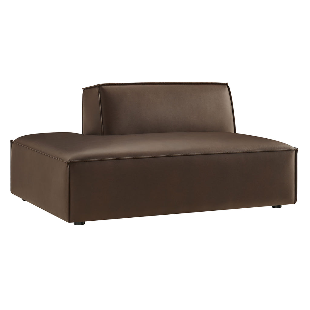 Restore Vegan Leather Left-Facing Armless Modular Chaise - Espresso