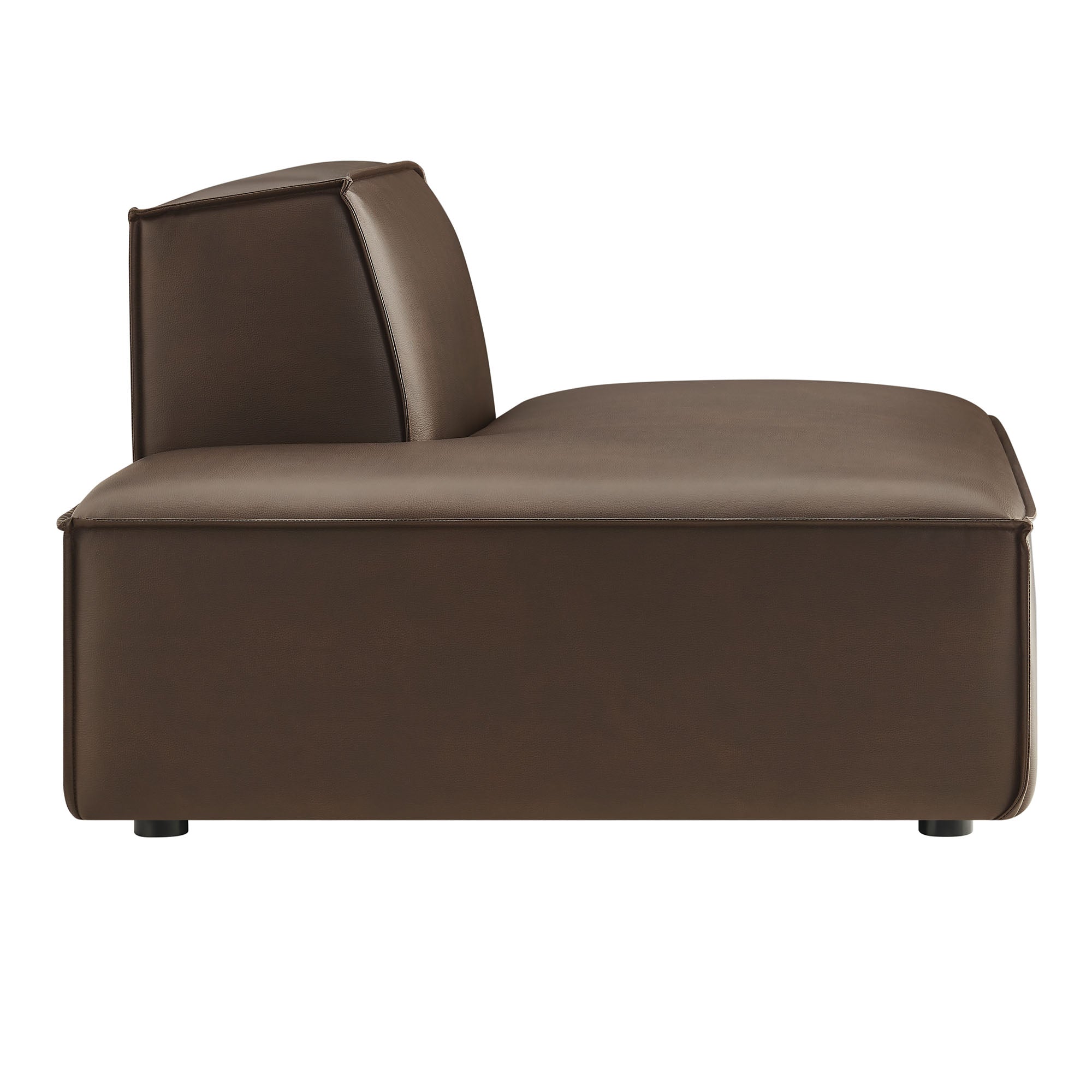 Restore Vegan Leather Left-Facing Armless Modular Chaise - Espresso