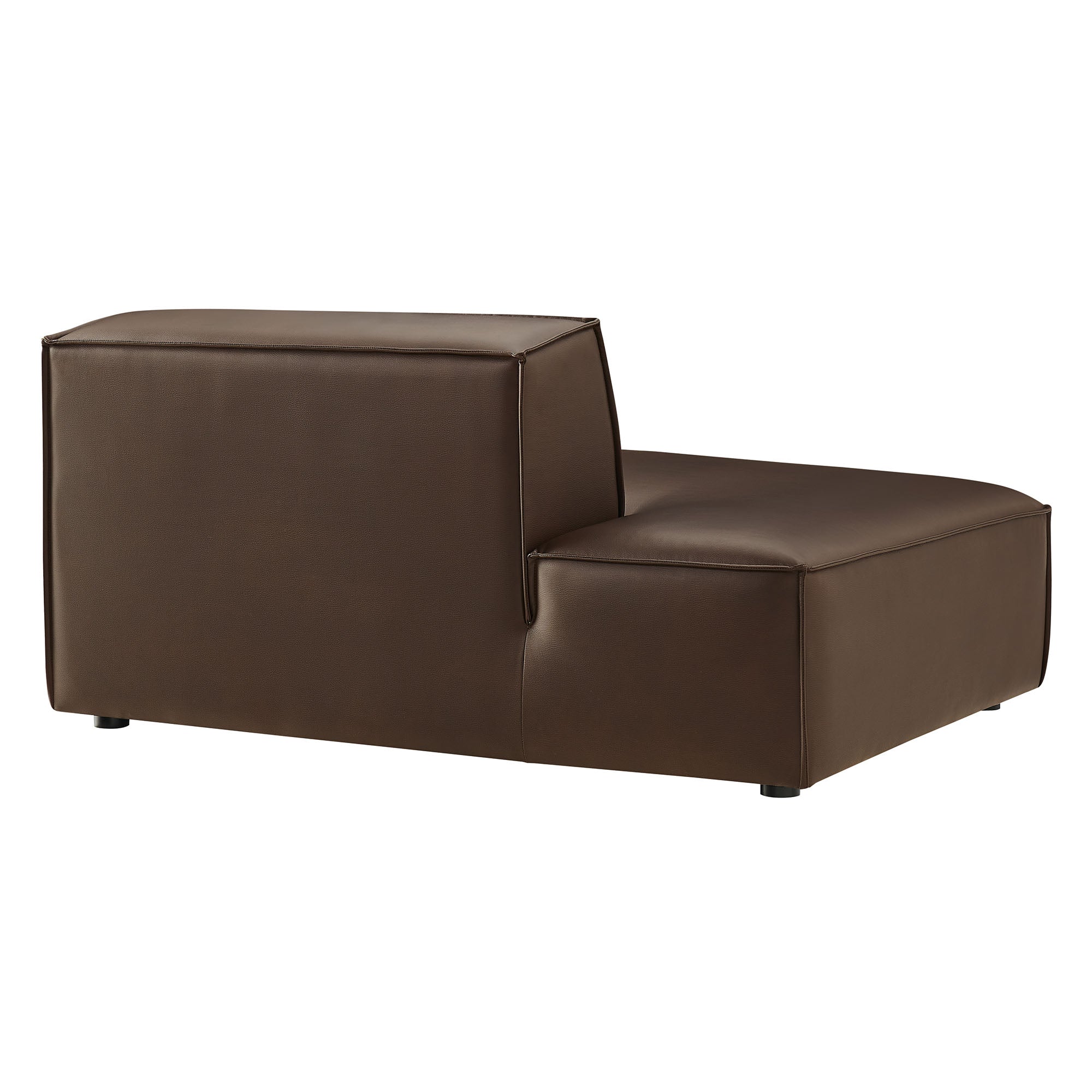 Restore Vegan Leather Left-Facing Armless Modular Chaise - Espresso