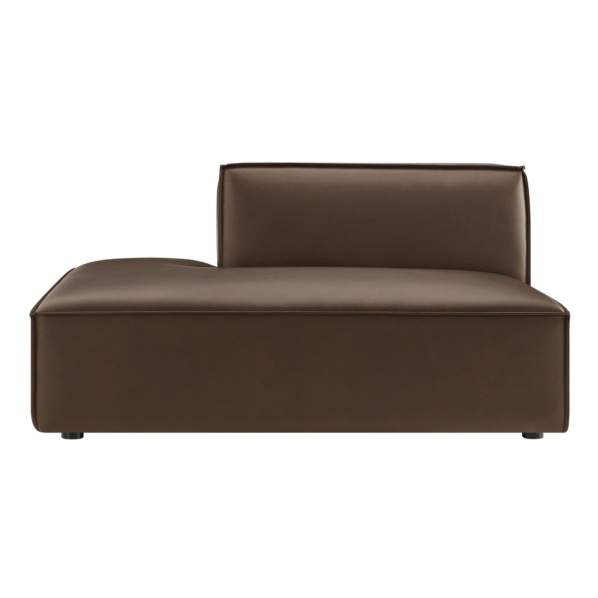 Restore Vegan Leather Left-Facing Armless Modular Chaise - Espresso