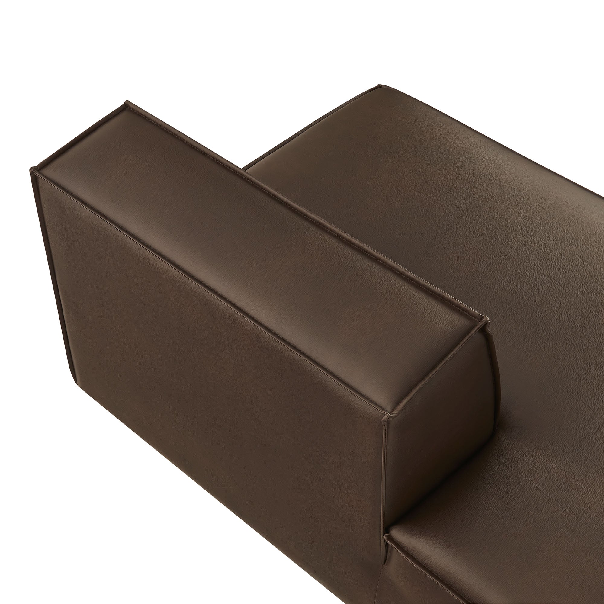 Restore Vegan Leather Left-Facing Armless Modular Chaise - Espresso