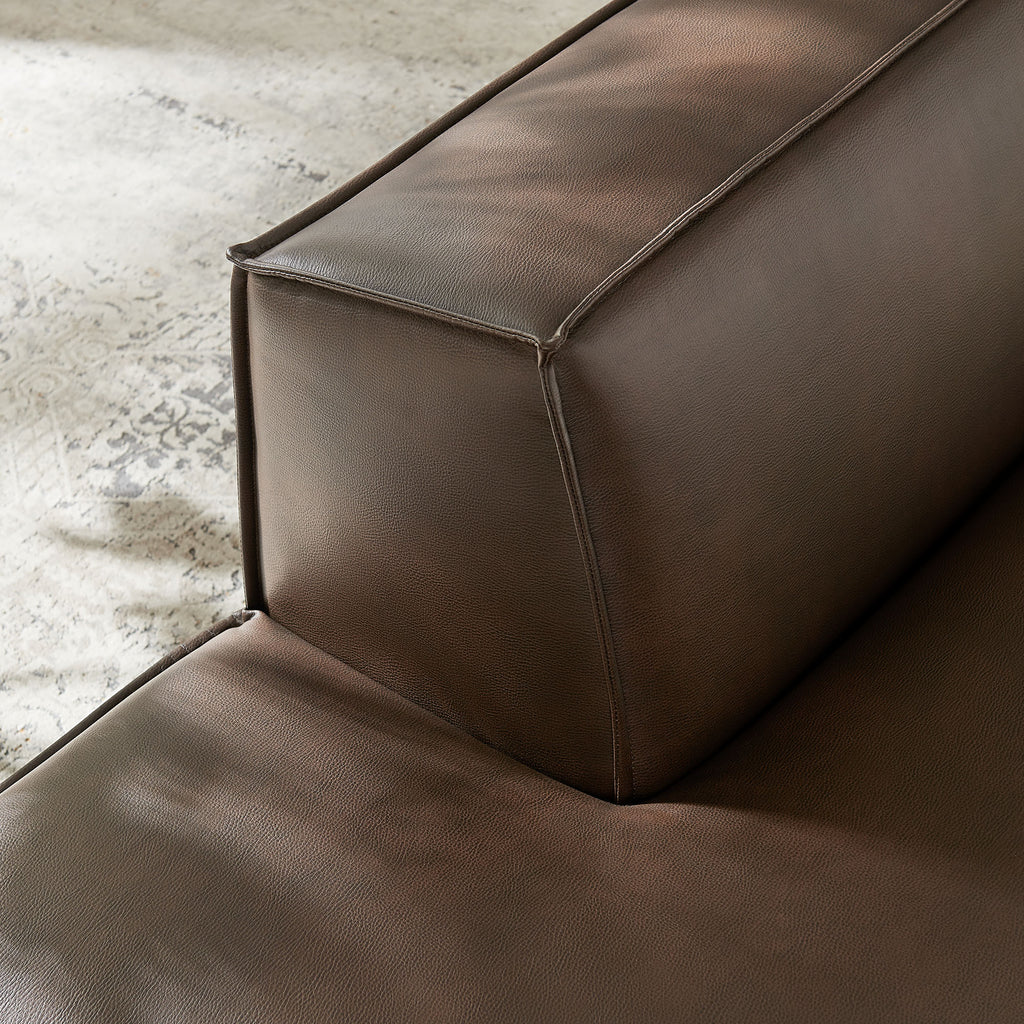 Restore Vegan Leather Left-Facing Armless Modular Chaise - Espresso