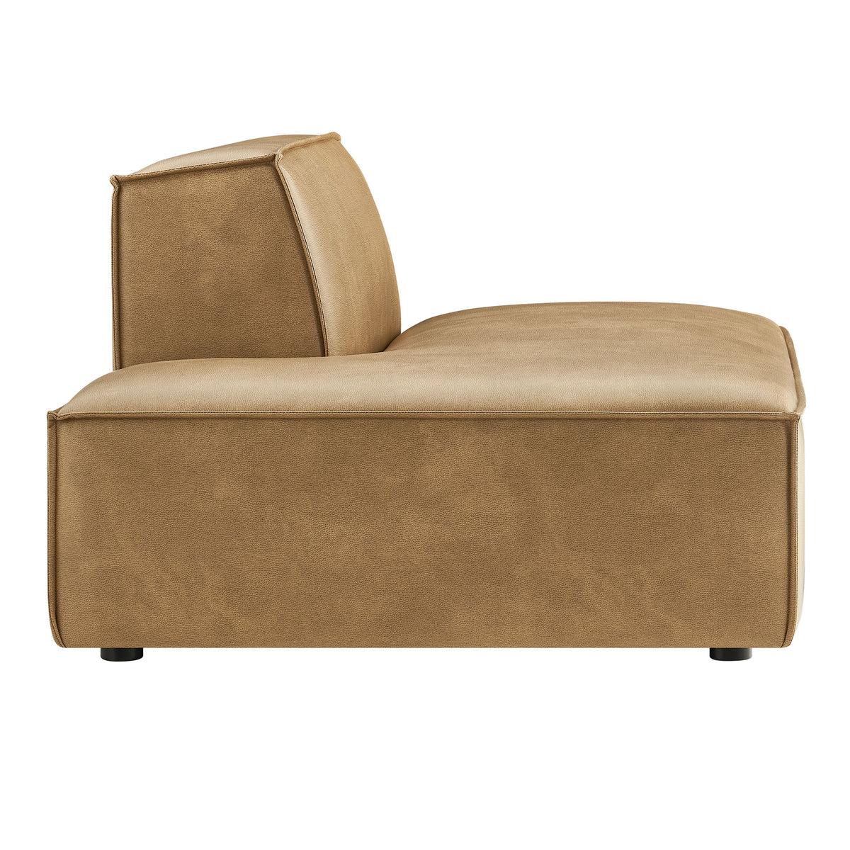 Restore Vegan Leather Left-Facing Armless Modular Chaise - Toast