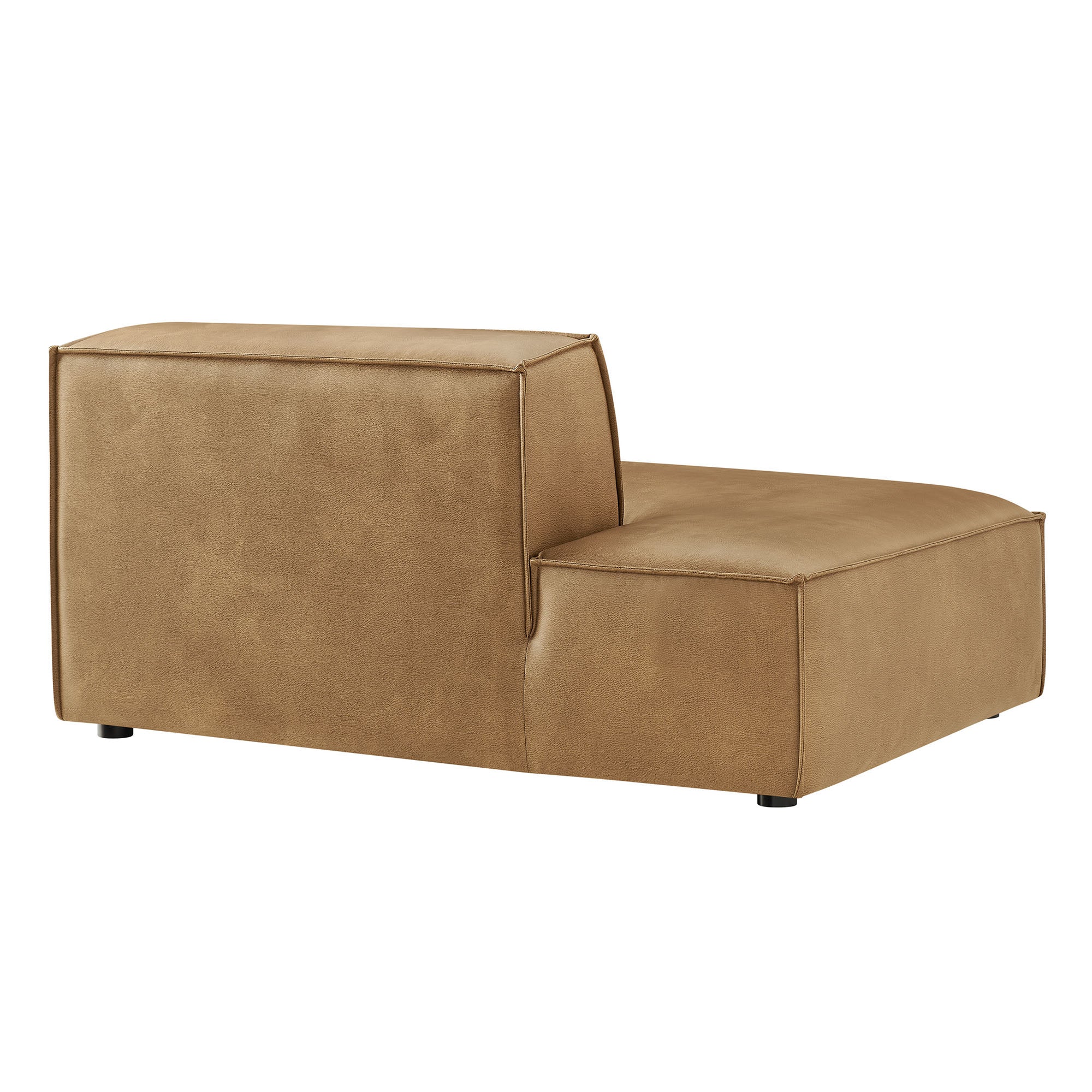 Restore Vegan Leather Left-Facing Armless Modular Chaise - Toast