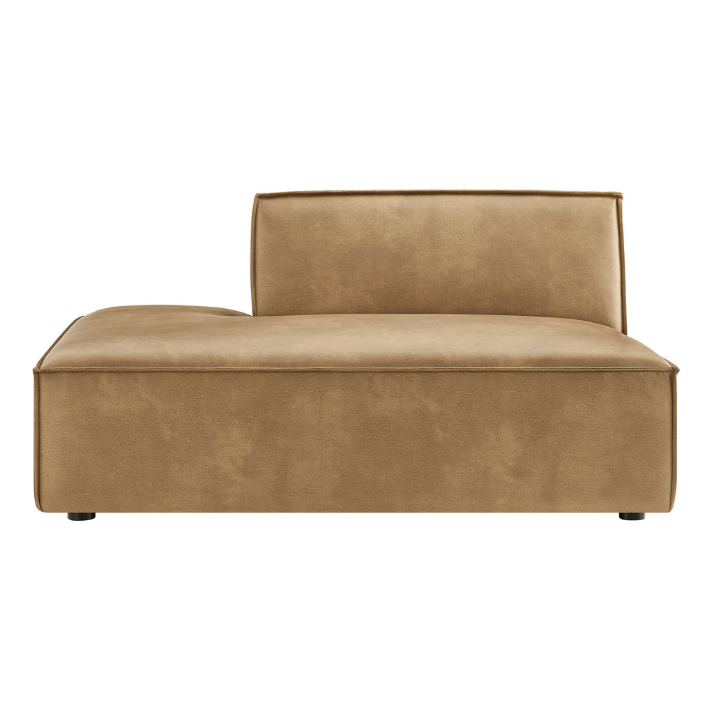 Restore Vegan Leather Left-Facing Armless Modular Chaise - Toast