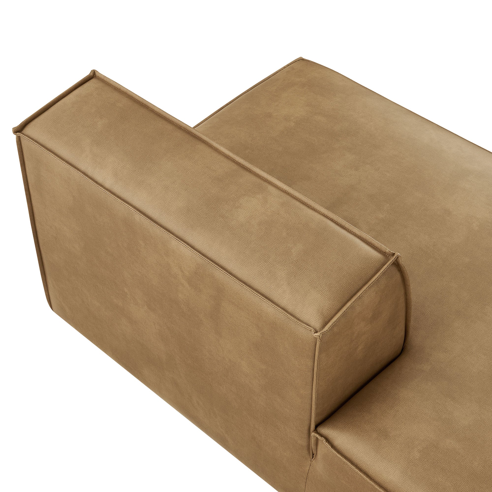 Restore Vegan Leather Left-Facing Armless Modular Chaise - Toast
