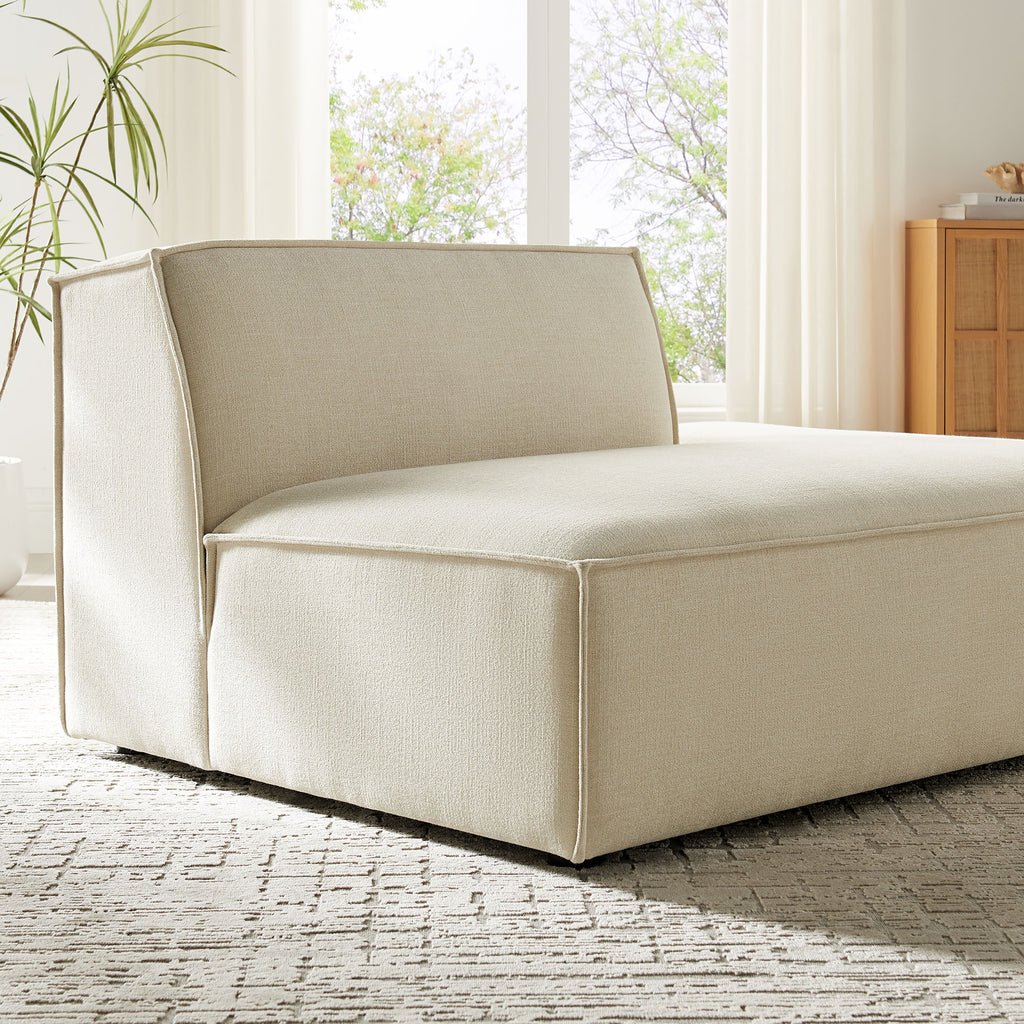 Restore Performance Fabric Upholstered Right-Facing Armless Modular Chaise - Ecru