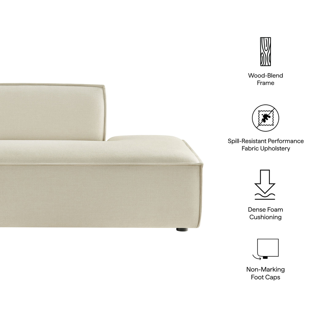 Restore Performance Fabric Upholstered Right-Facing Armless Modular Chaise - Ecru