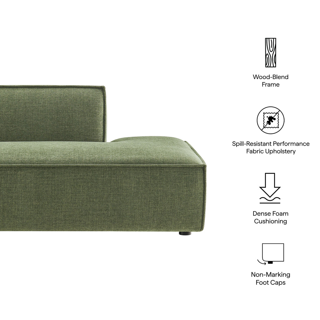 Restore Performance Fabric Upholstered Right-Facing Armless Modular Chaise - Foliage