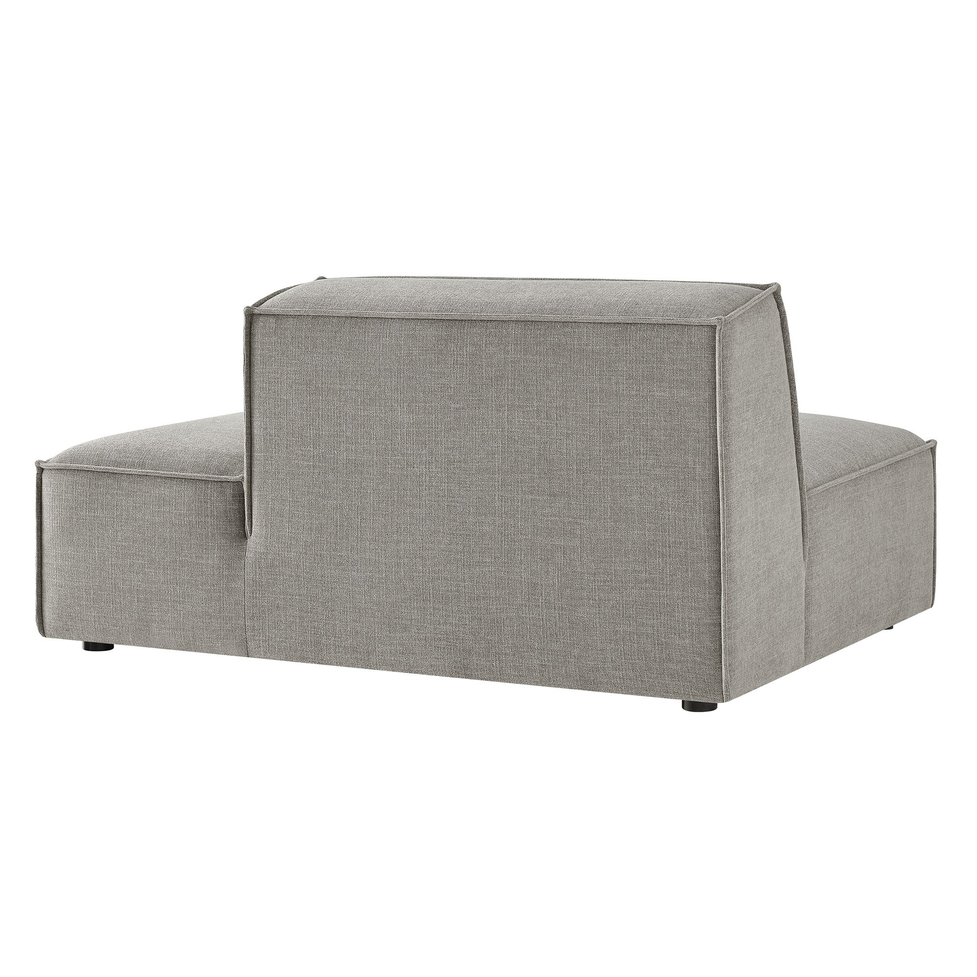 Restore Performance Fabric Upholstered Right-Facing Armless Modular Chaise - Pewter