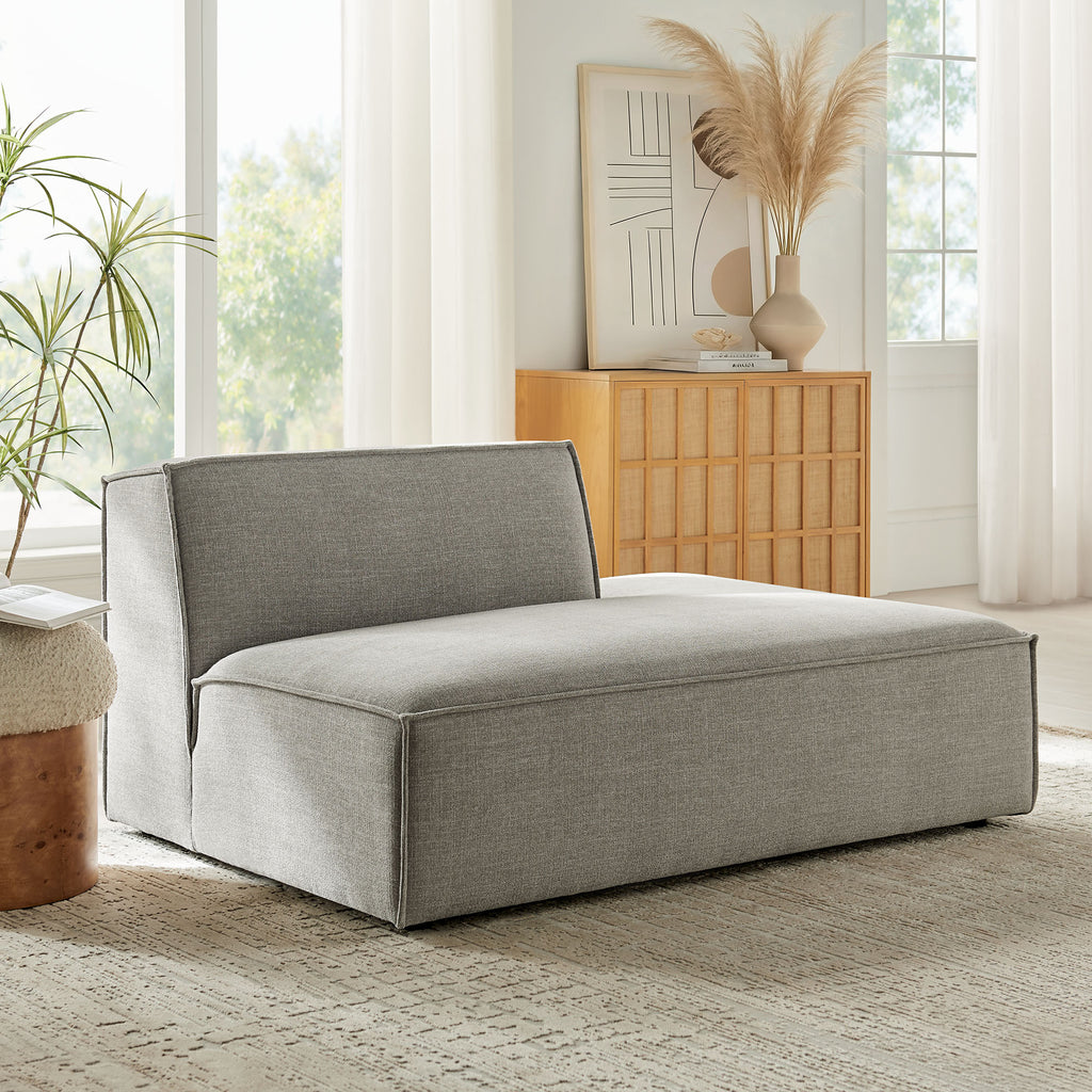 Restore Performance Fabric Upholstered Right-Facing Armless Modular Chaise - Pewter