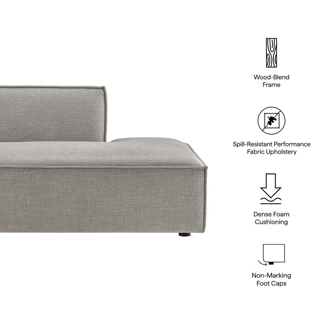 Restore Performance Fabric Upholstered Right-Facing Armless Modular Chaise - Pewter