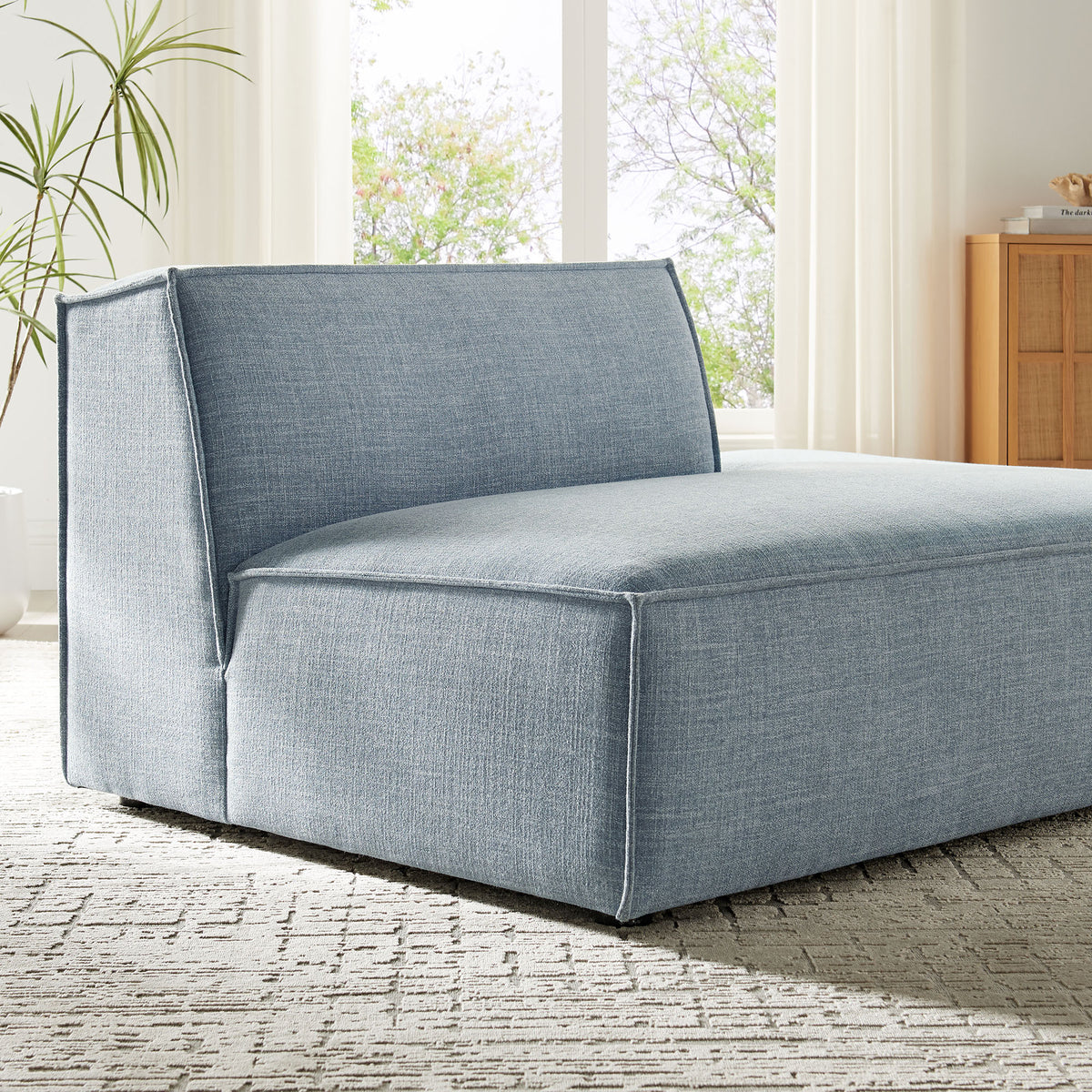 Restore Performance Fabric Upholstered Right-Facing Armless Modular Chaise - Sky