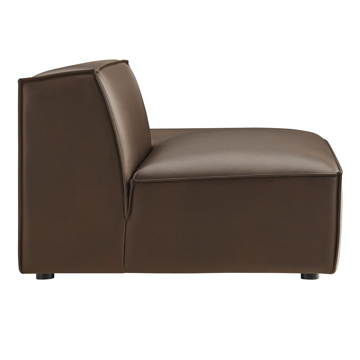 Restore Vegan Leather Right-Facing Armless Modular Chaise - Espresso