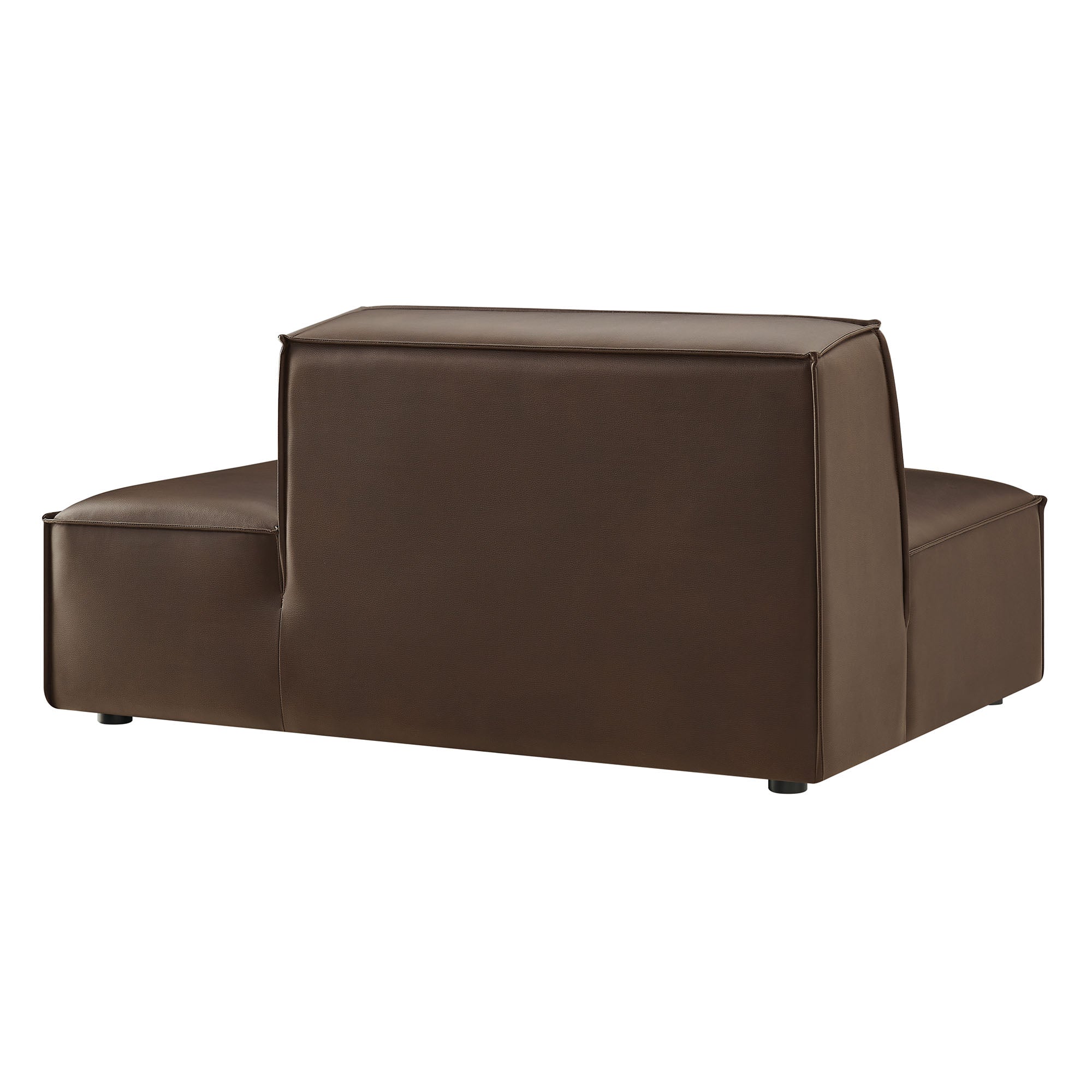 Restore Vegan Leather Right-Facing Armless Modular Chaise - Espresso