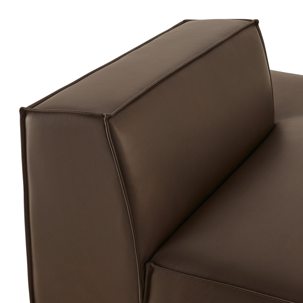 Restore Vegan Leather Right-Facing Armless Modular Chaise - Espresso