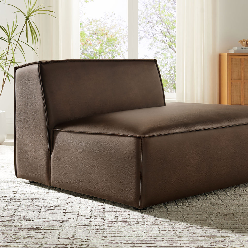 Restore Vegan Leather Right-Facing Armless Modular Chaise - Espresso
