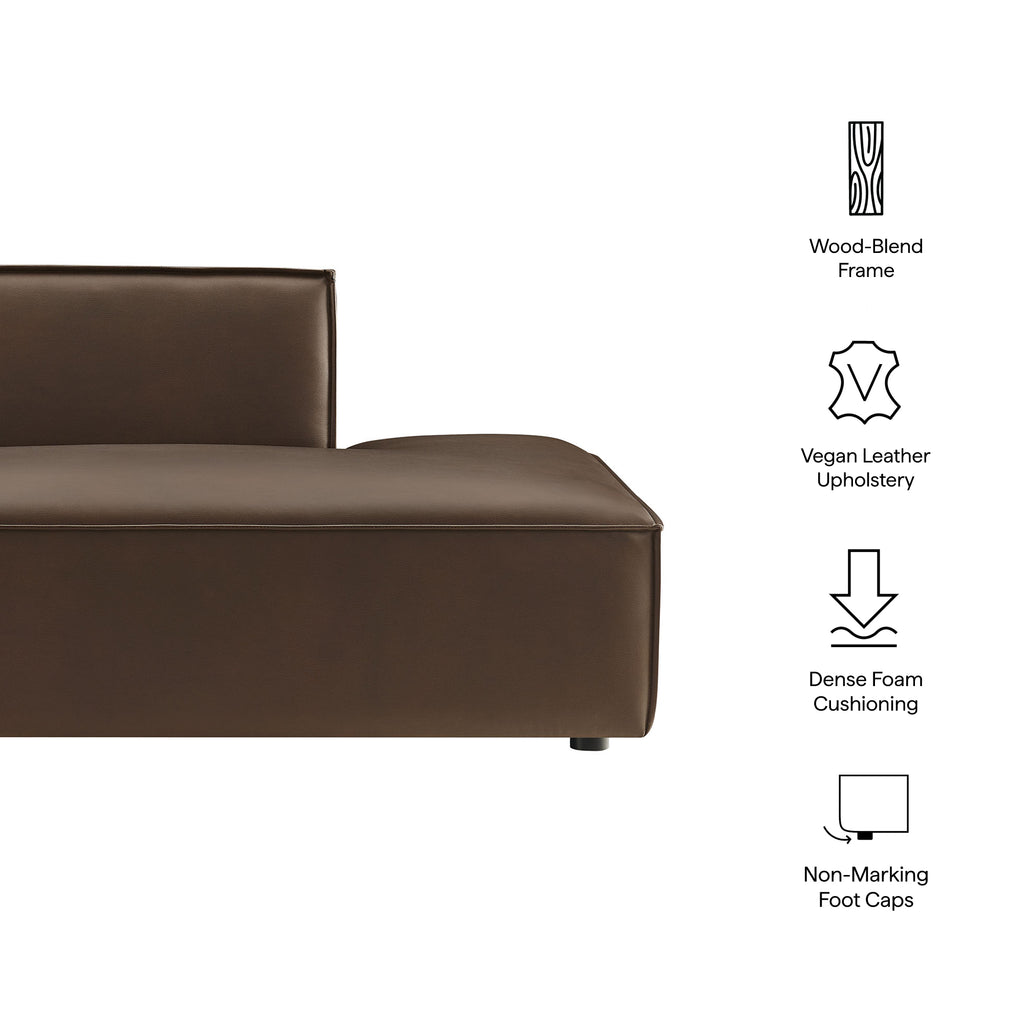 Restore Vegan Leather Right-Facing Armless Modular Chaise - Espresso
