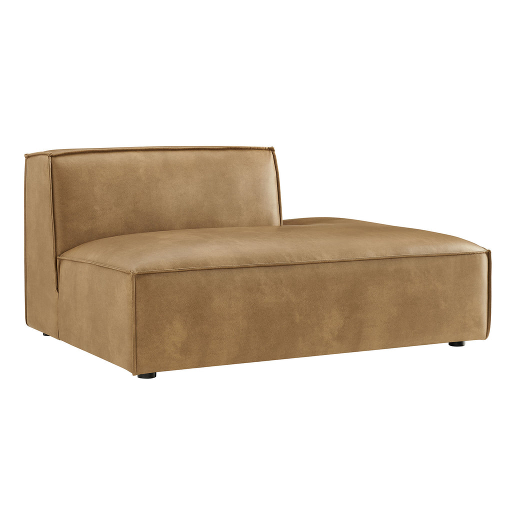 Restore Vegan Leather Right-Facing Armless Modular Chaise - Toast