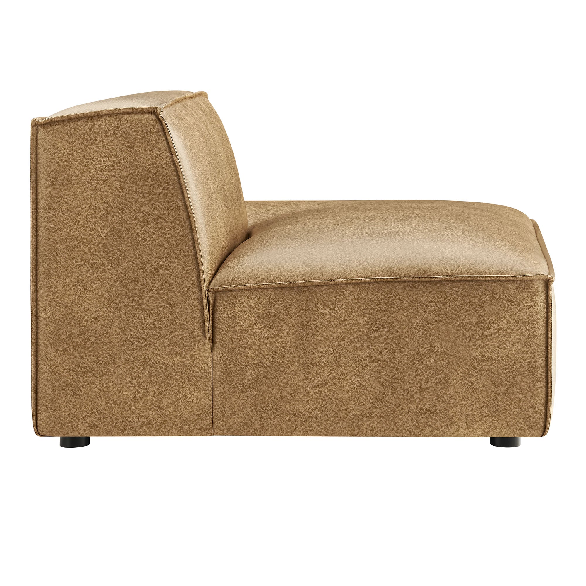 Restore Vegan Leather Right-Facing Armless Modular Chaise - Toast