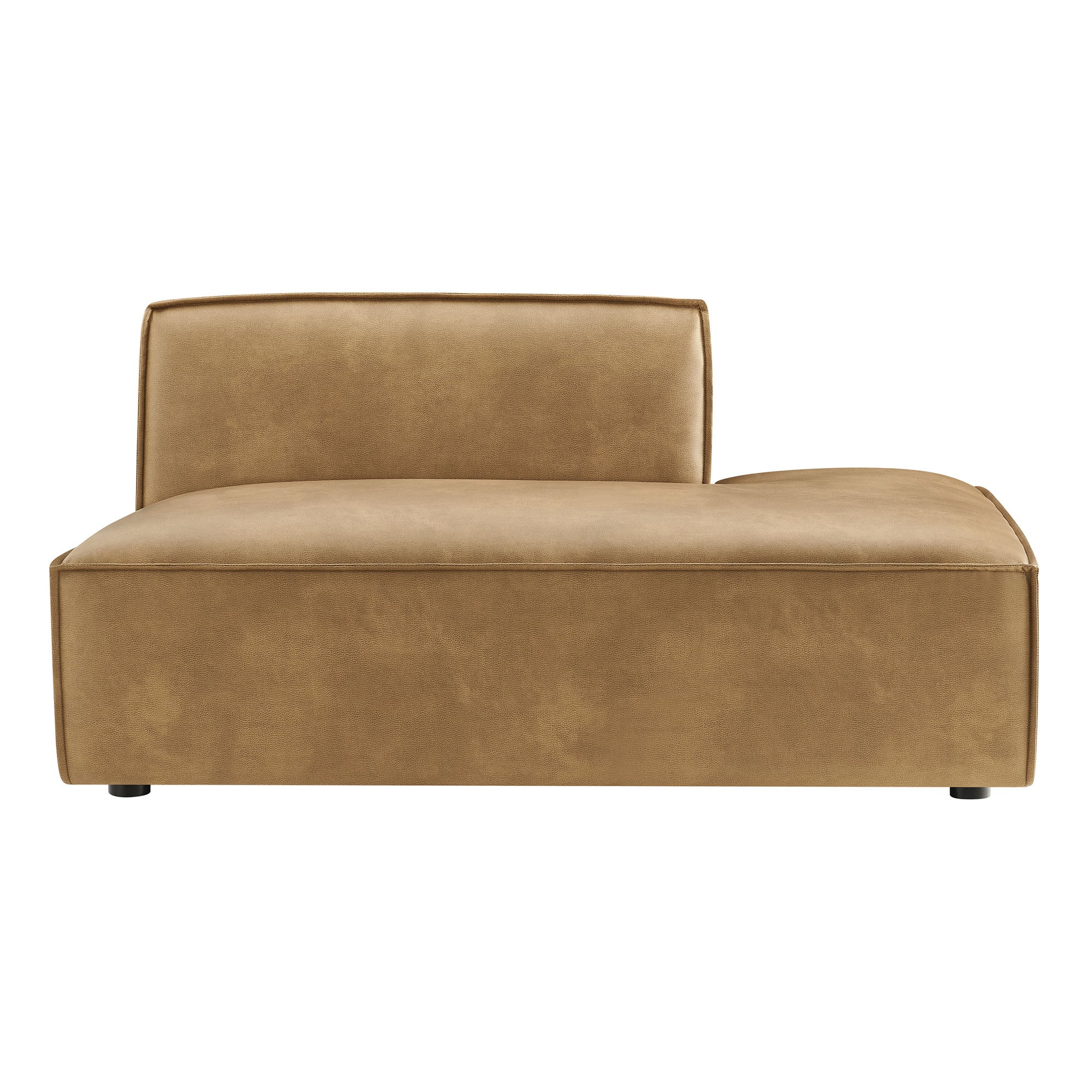 Restore Vegan Leather Right-Facing Armless Modular Chaise - Toast