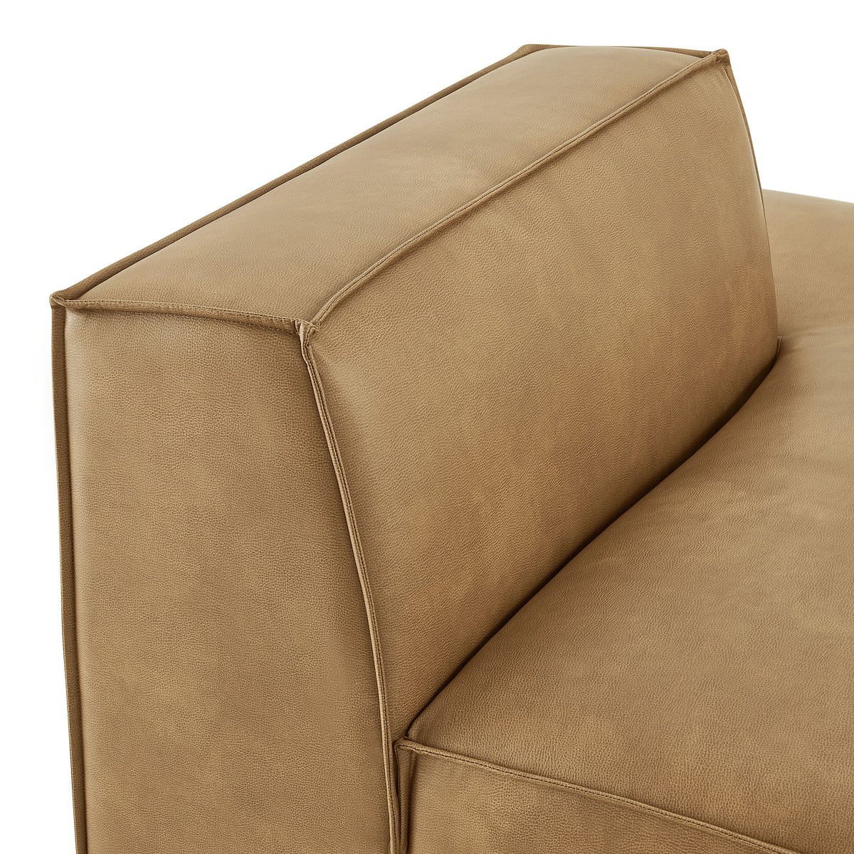 Restore Vegan Leather Right-Facing Armless Modular Chaise - Toast