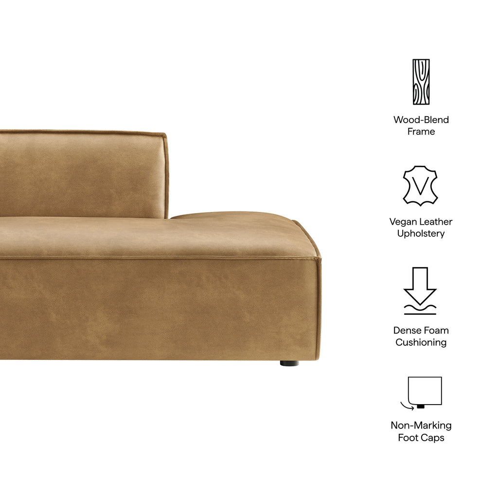 Restore Vegan Leather Right-Facing Armless Modular Chaise - Toast