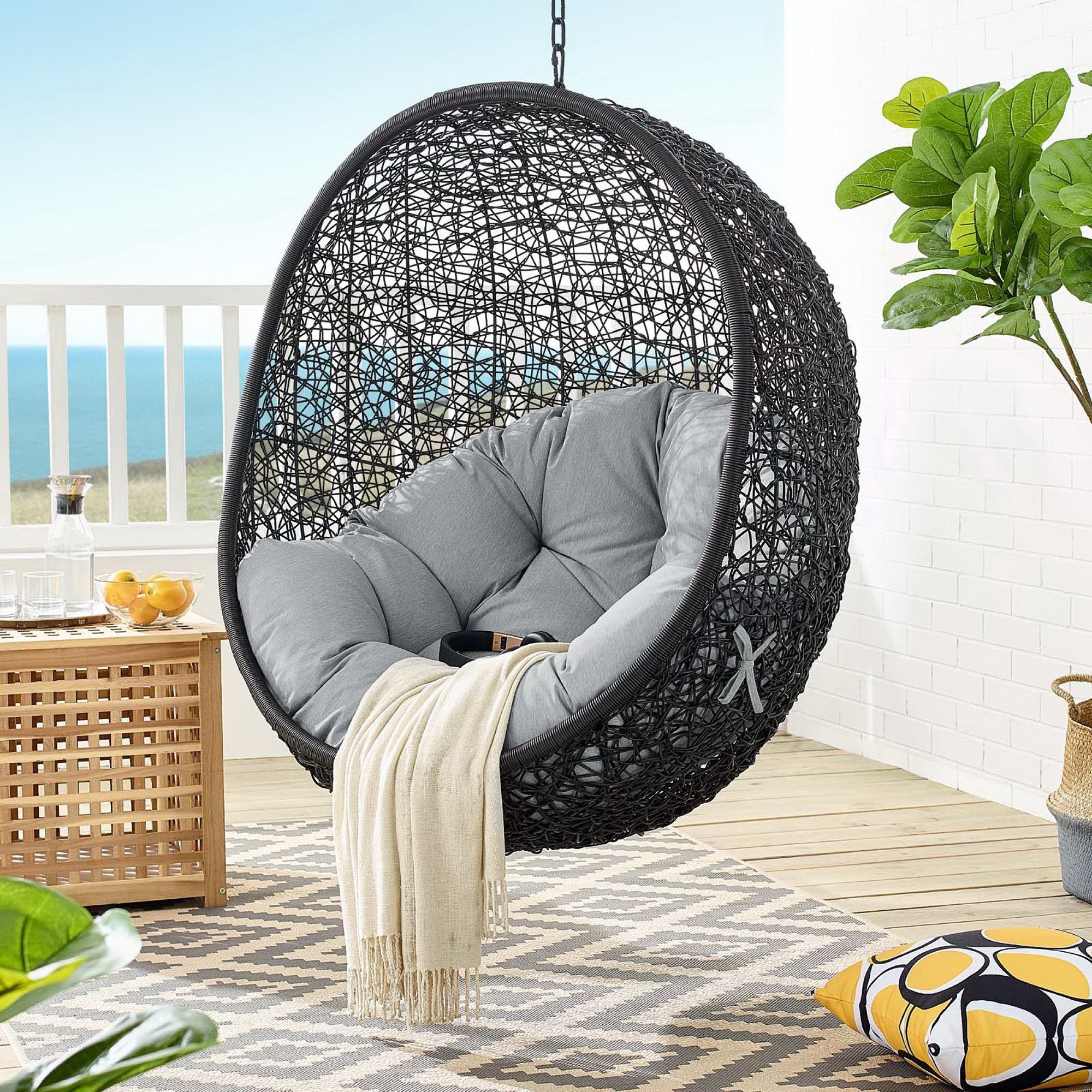 Encase Swing Outdoor Patio Lounge Chair - Gray