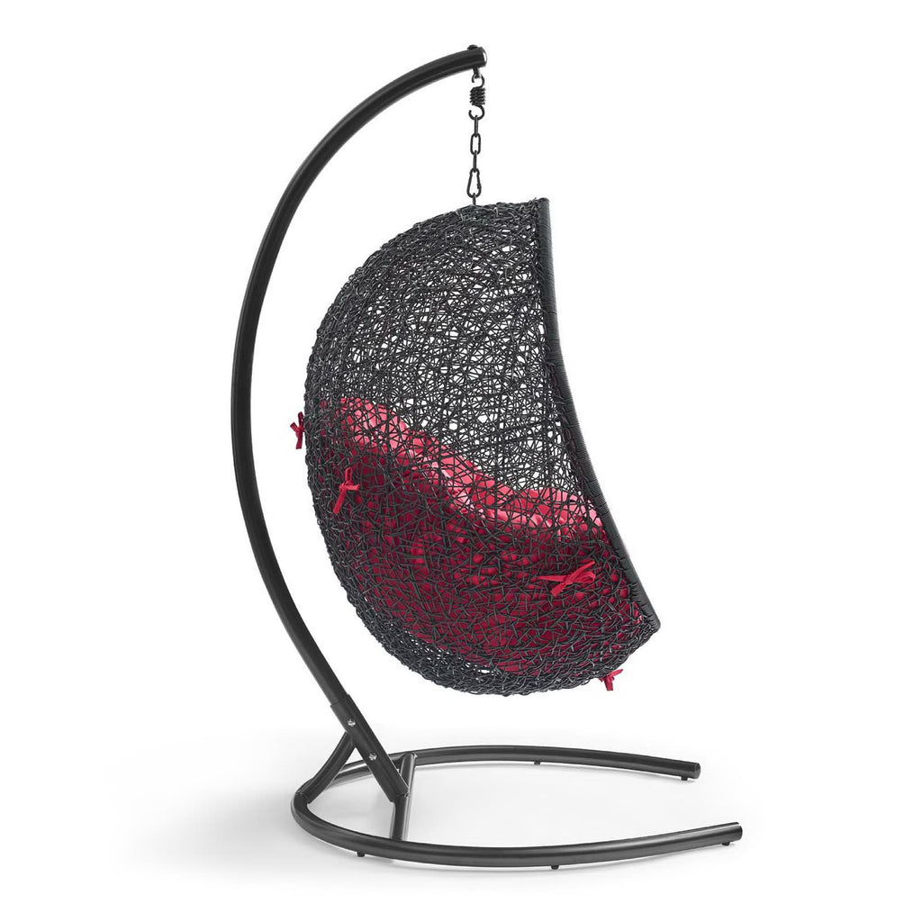 Encase Swing Outdoor Patio Lounge Chair - Red