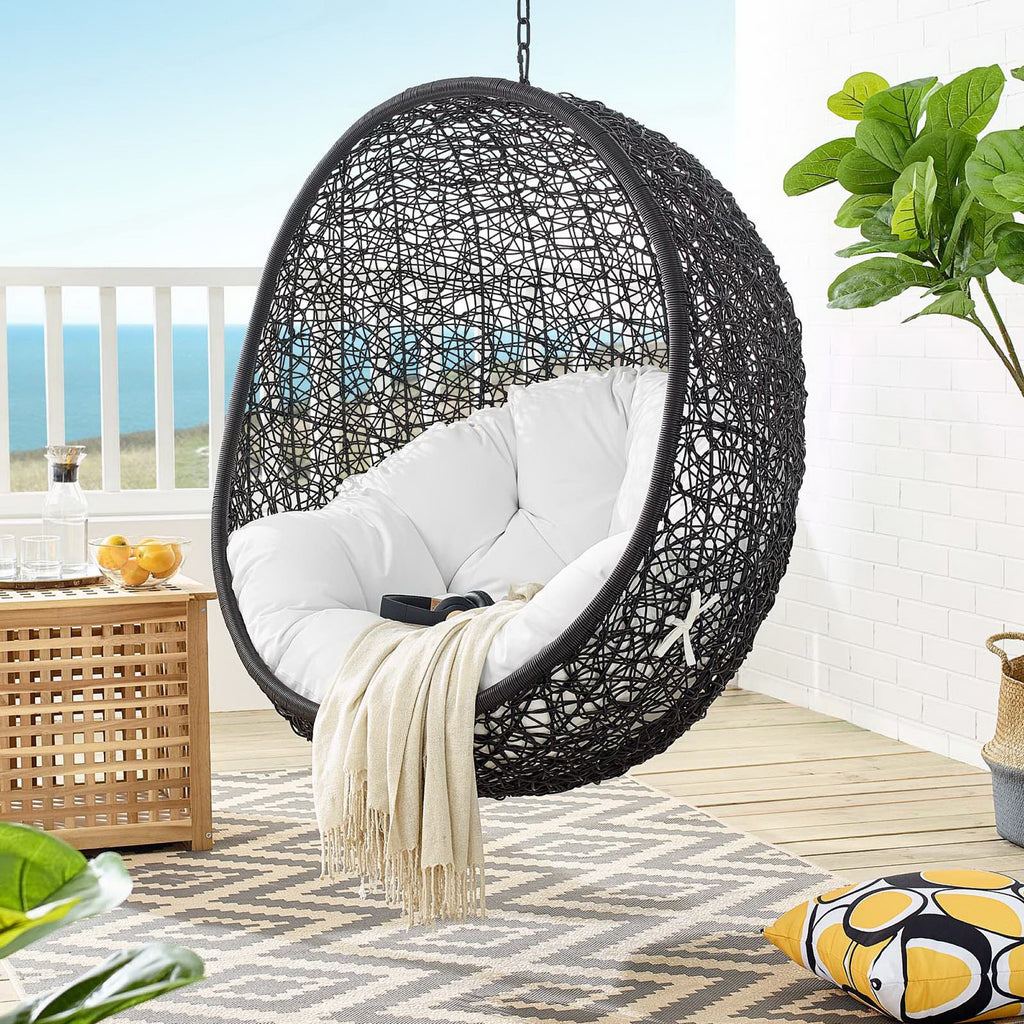 Encase Swing Outdoor Patio Lounge Chair - White
