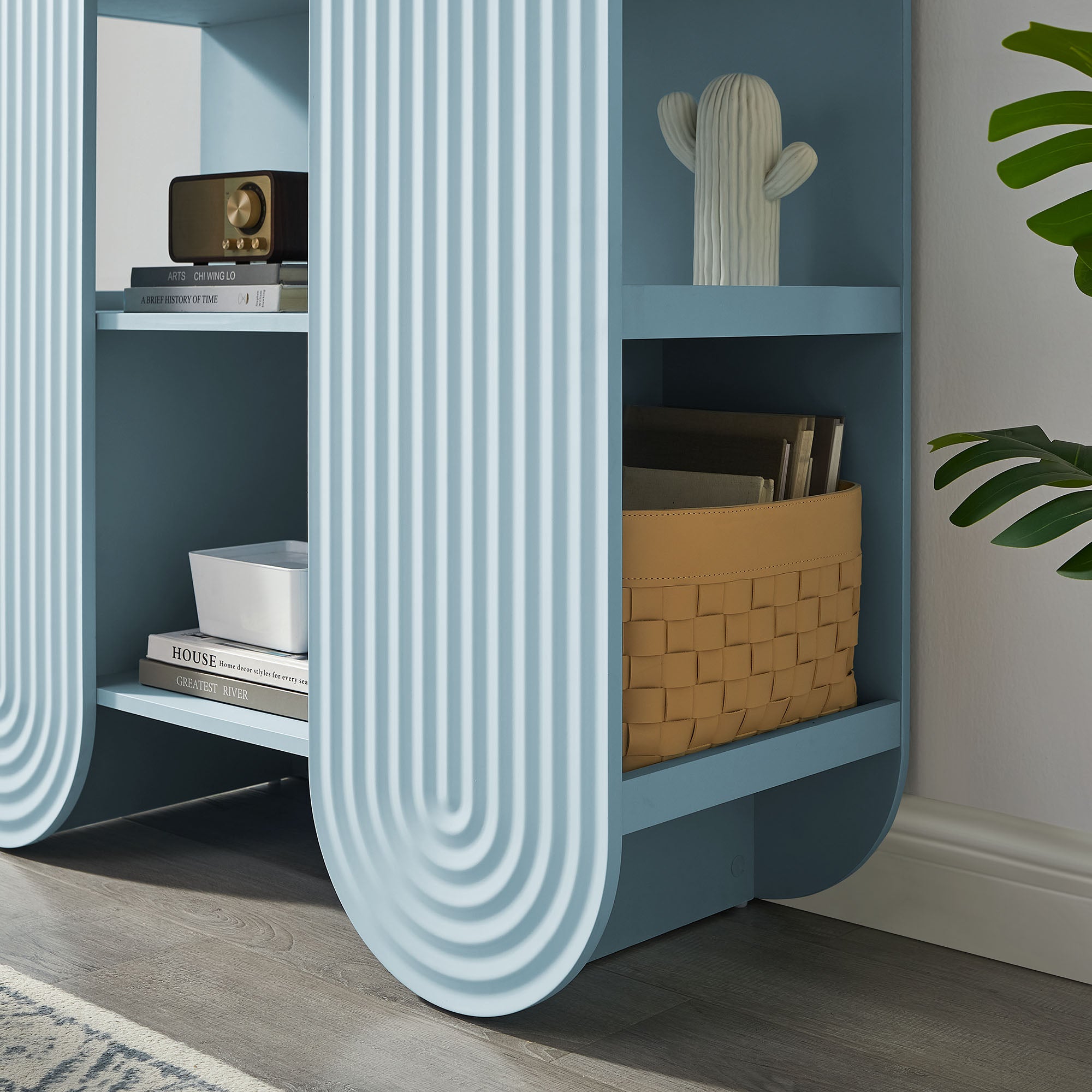 Daydream 58" Arched Bookshelf - Light Blue