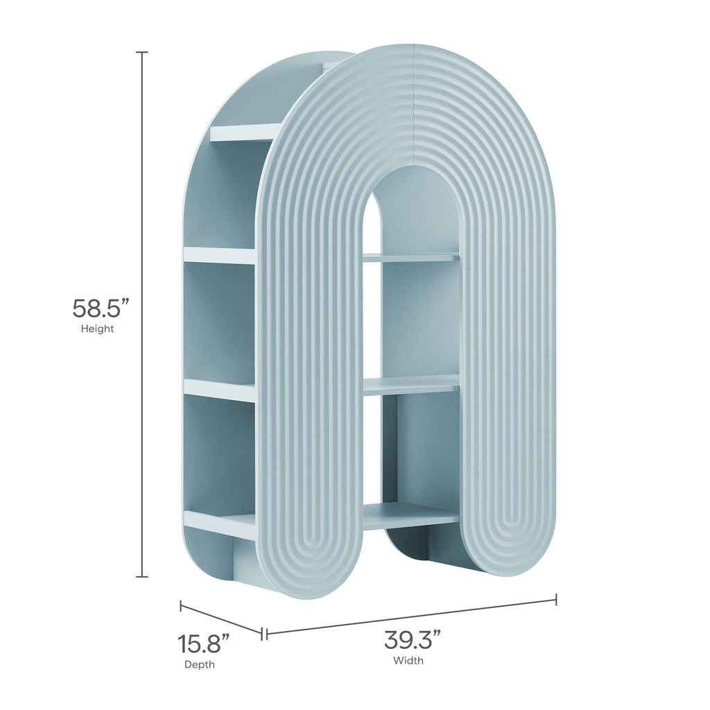 Daydream 58" Arched Bookshelf - Light Blue