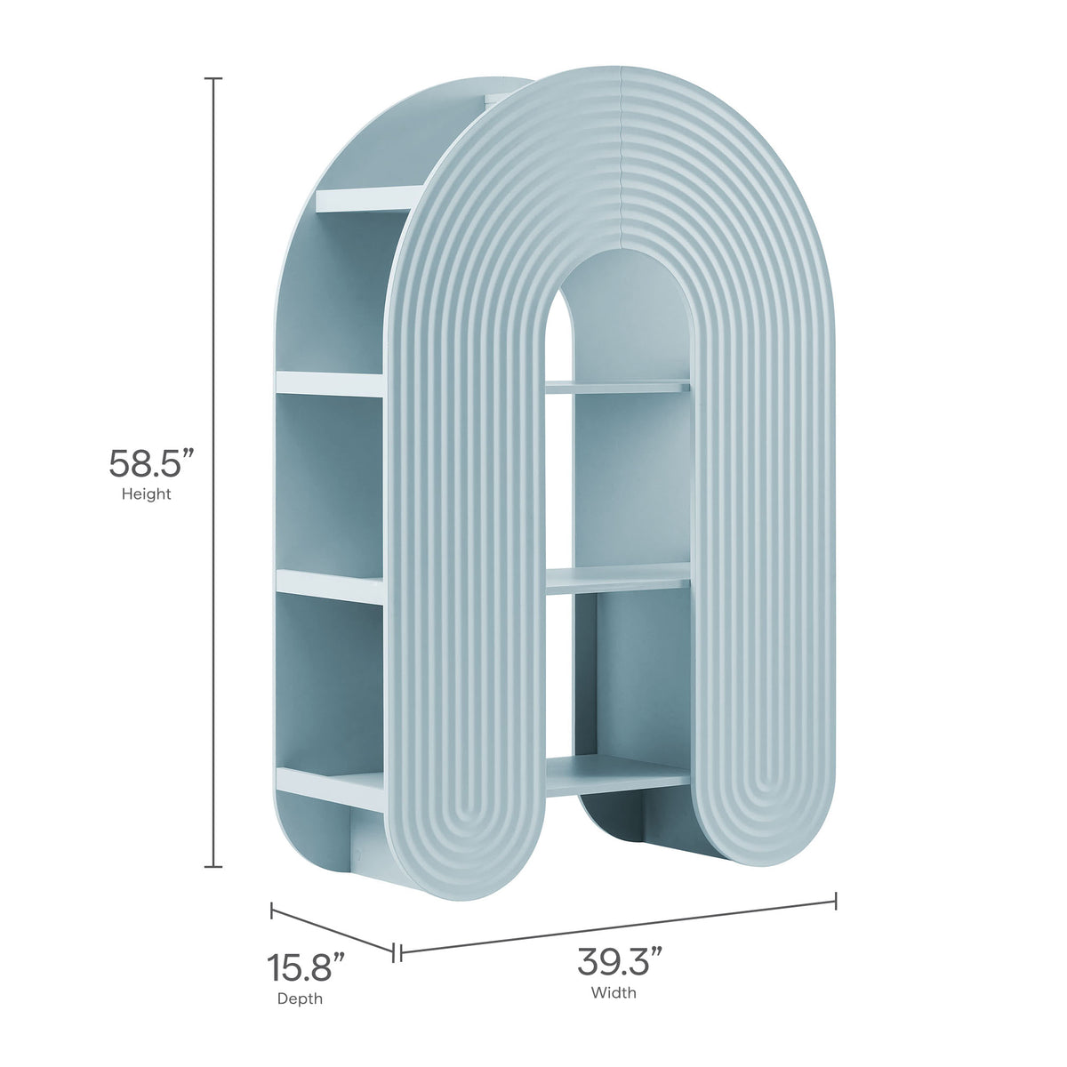 Daydream 58" Arched Bookshelf - Light Blue