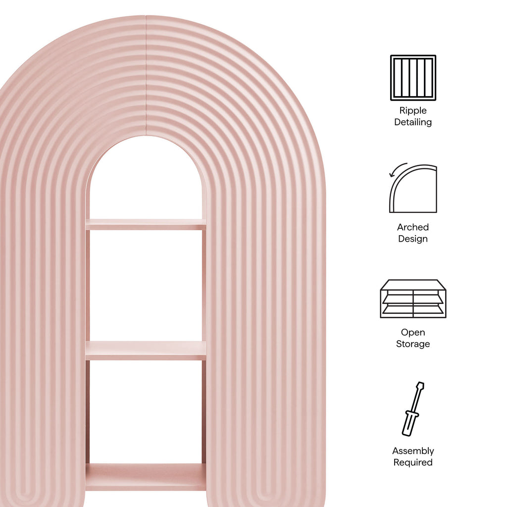 Daydream 58" Arched Bookshelf - Soft Pink