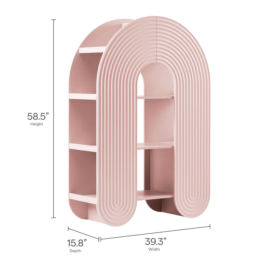 Daydream 58" Arched Bookshelf - Soft Pink