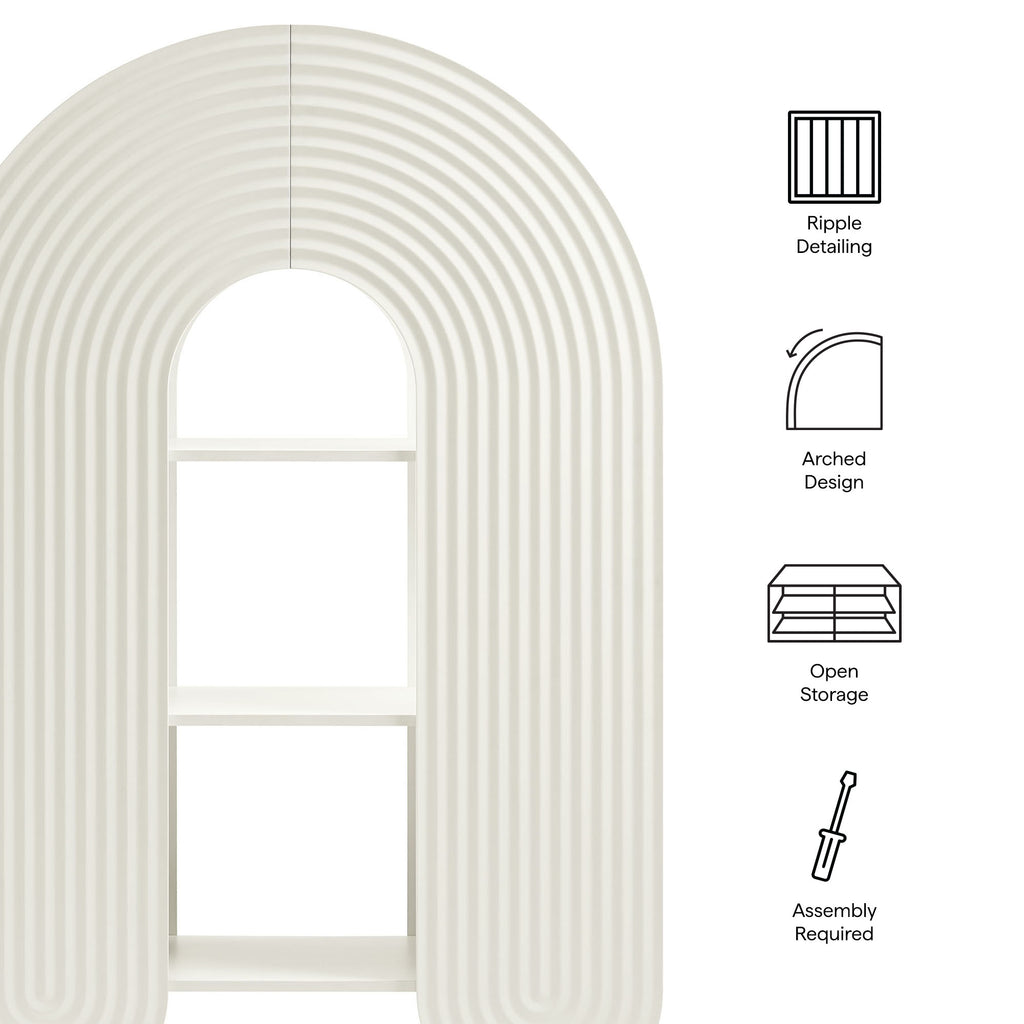 Daydream 58" Arched Bookshelf - White