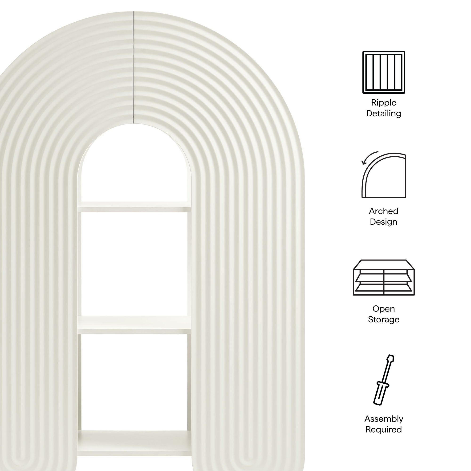 Daydream 58" Arched Bookshelf - White