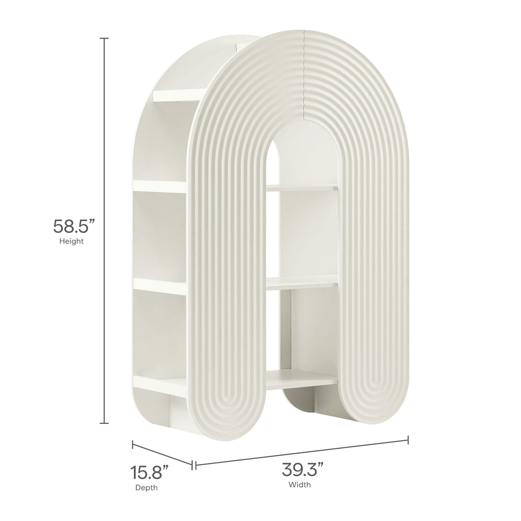 Daydream 58" Arched Bookshelf - White
