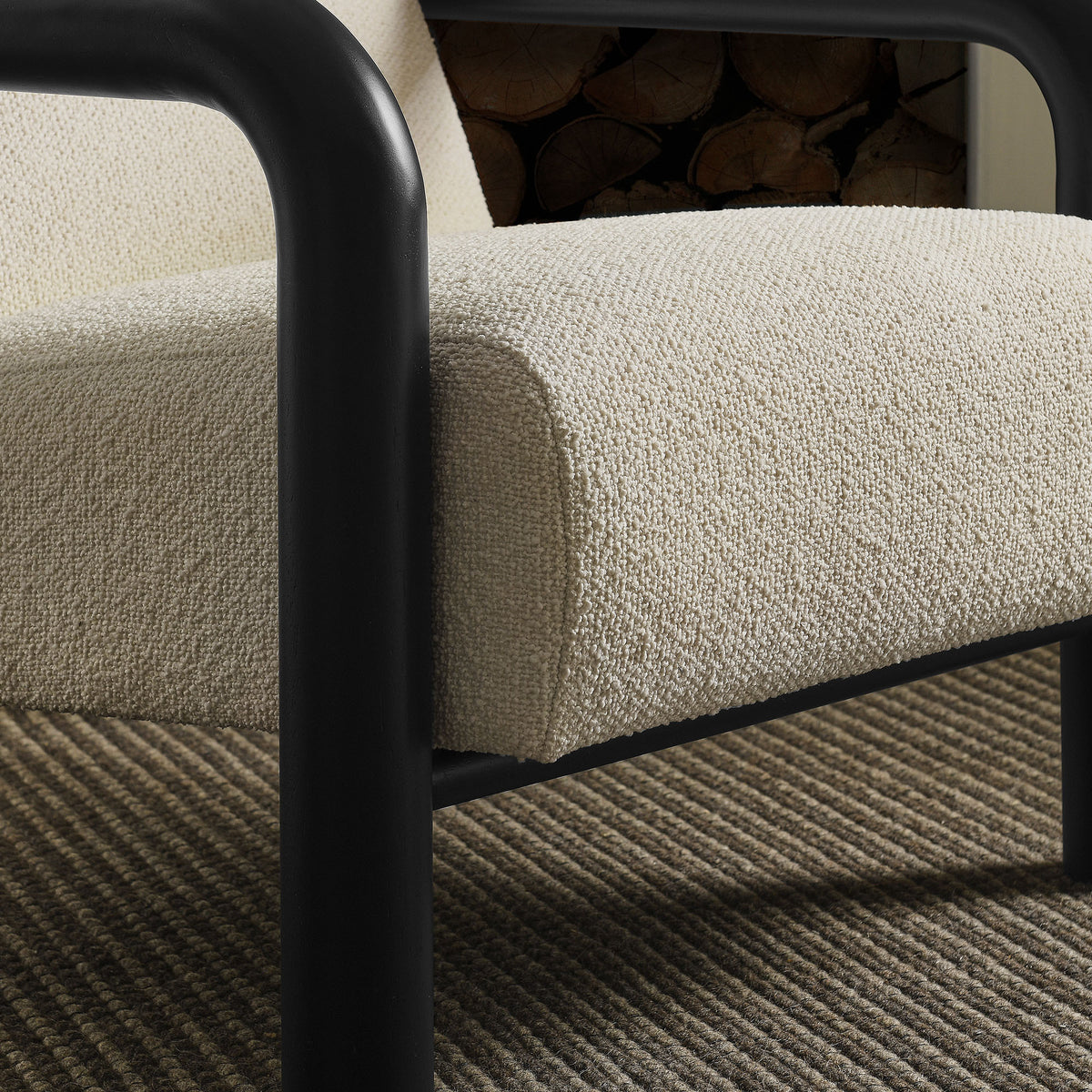 Sereno Boucle Accent Chair - Cream Black