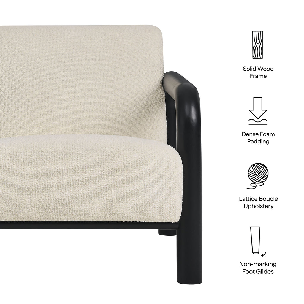 Sereno Boucle Accent Chair - Cream Black