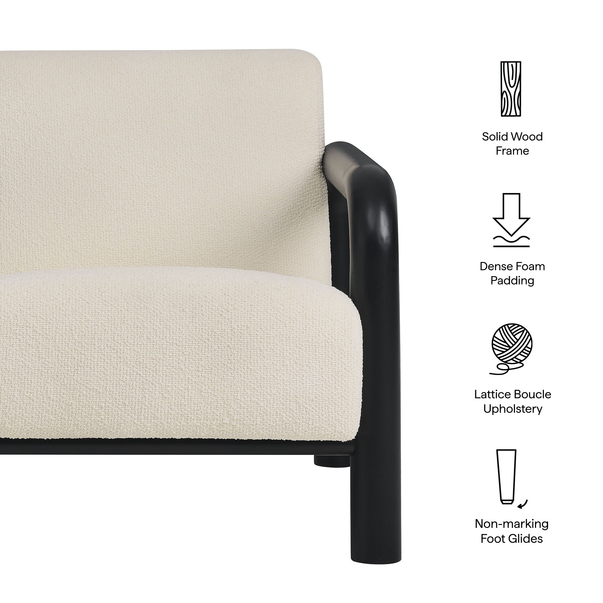 Sereno Boucle Accent Chair - Cream Black