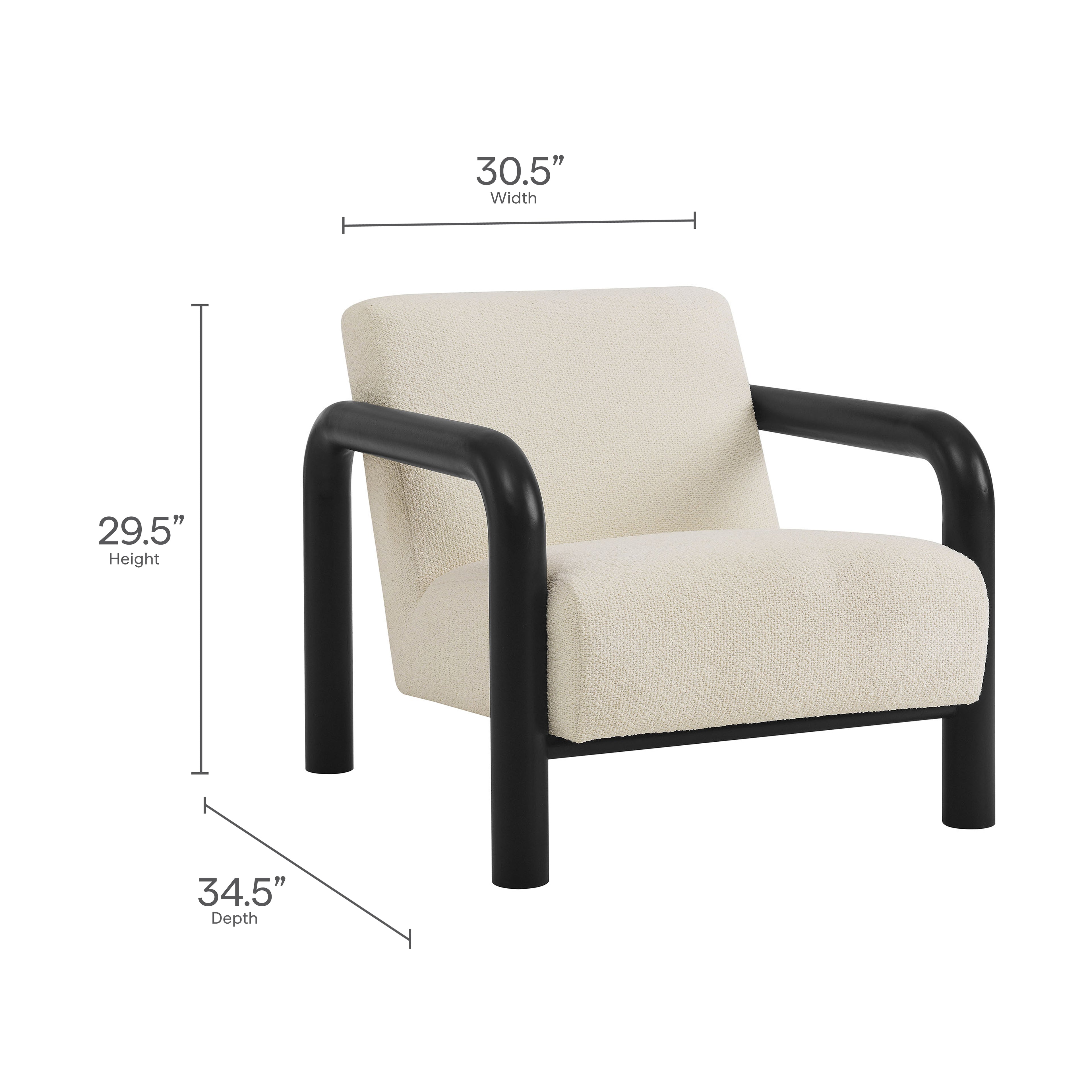 Sereno Boucle Accent Chair - Cream Black