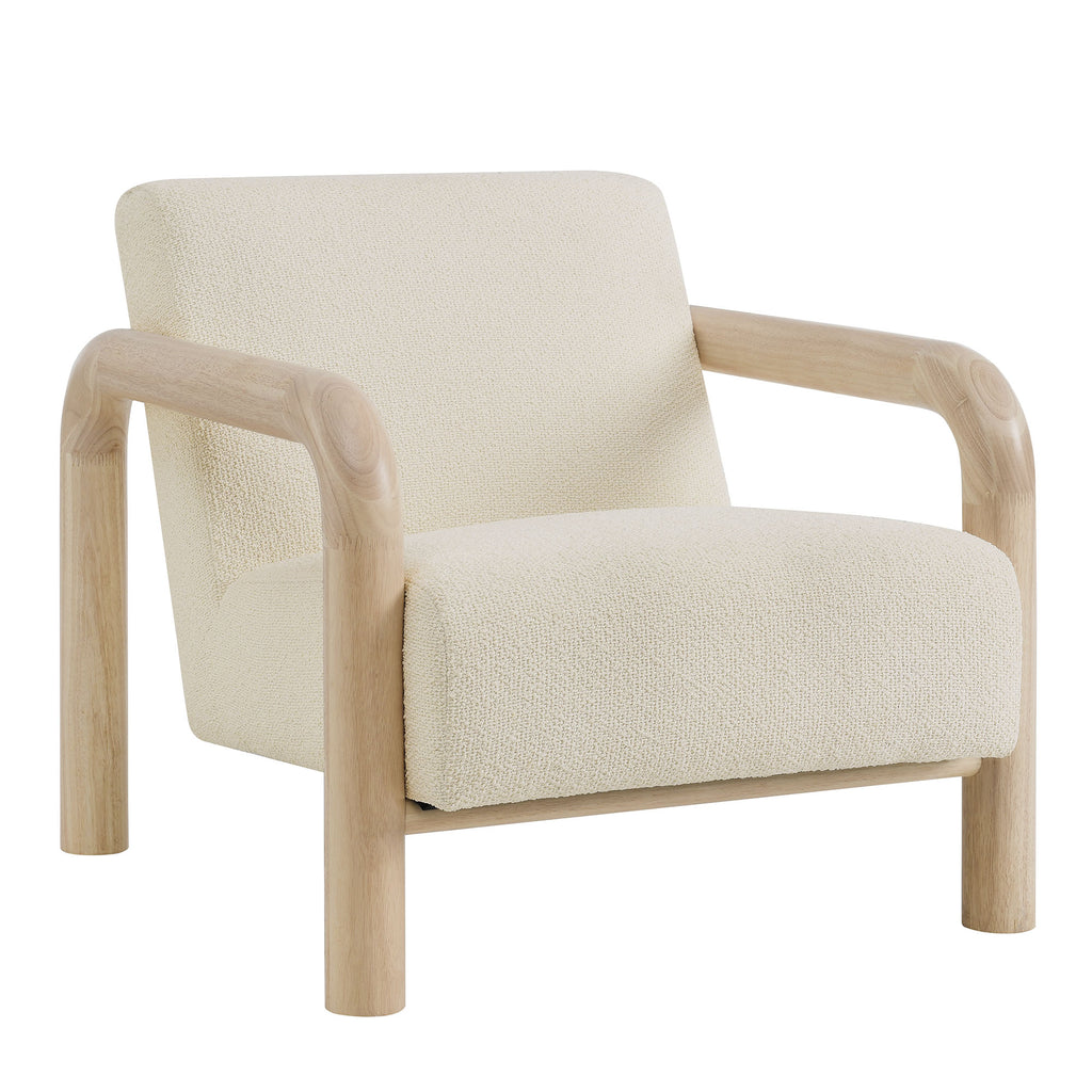 Sereno Boucle Accent Chair - Cream Oak