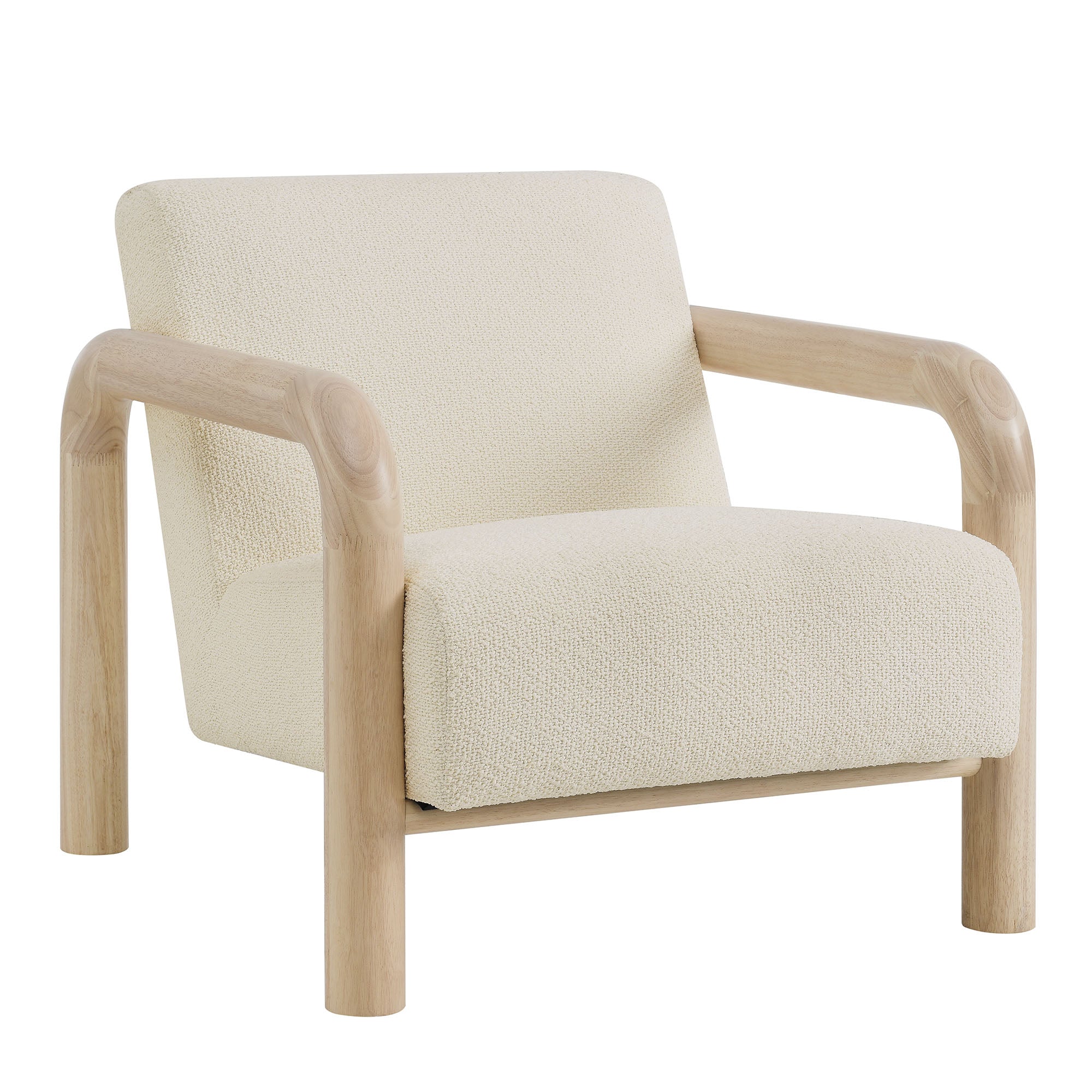 Sereno Boucle Accent Chair - Cream Oak