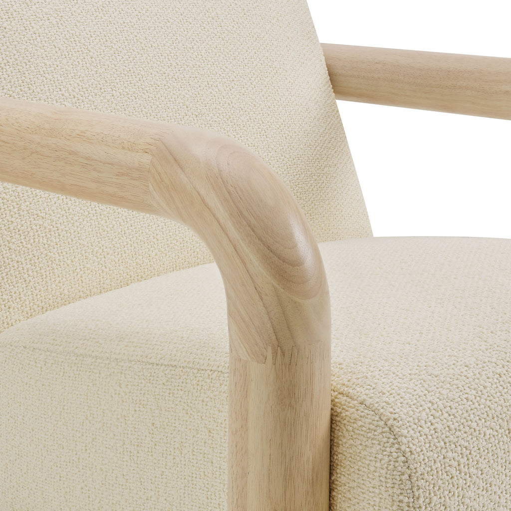 Sereno Boucle Accent Chair - Cream Oak