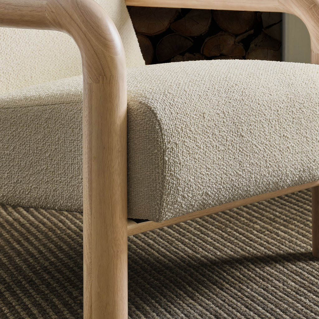 Sereno Boucle Accent Chair - Cream Oak