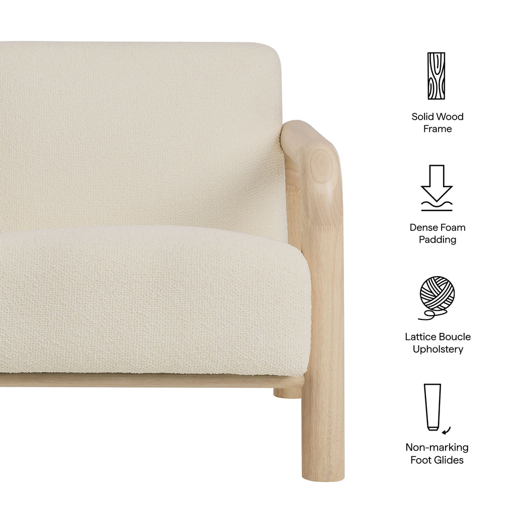 Sereno Boucle Accent Chair - Cream Oak
